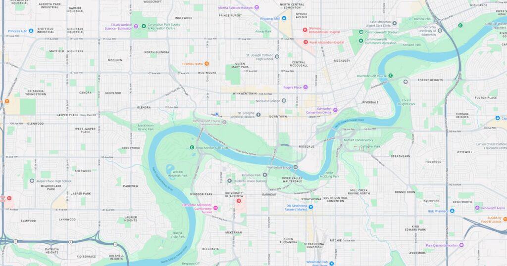 Map of Ottawa area highlighting Ridgeline Solar service locations and solar installation sites for residential and commercial clients.