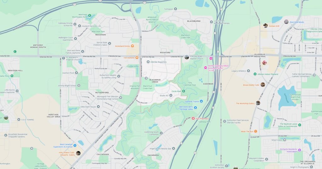blackmud creek edmonton ab google maps